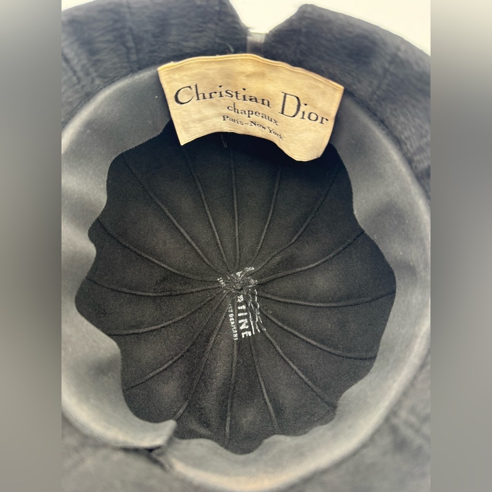 Christian Dior Chapeaux Jeweled Cocktail Hat (c. 1960–1962) Rare German‑Licensed - Picture 8 of 15